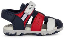 Geox Geox, Tépőzáras szandál bőr részletekkel, Piros, Tengerészkék, 20 EU (B4559B08515C0735-20)