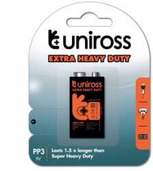 Uniross 6F22/9V szén-cink elem/bliszteres