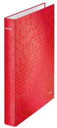 Leitz Gyűrűs könyv, 2 gyűrű, D alakú, 40 mm, A4 Maxi, karton, LEITZ Wow, piros (E42410026) (E42410026)