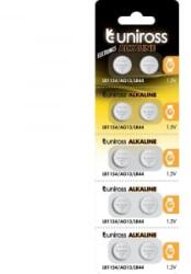 Uniross LR1154, AG13, LR44 1, 5V alkáli gombelem 10db/csomag