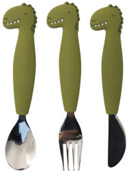 TRIXIE Gyerek evőeszköz készlet - Mr. Dino - 3 db