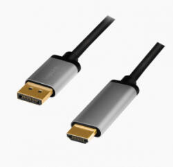 LogiLink DisplayPort kábel DP/M-HDMI A/M 4K/60 Hz 2m alu (CDA0107) (CDA0107)