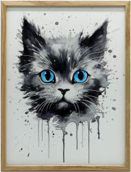  KERET FALI PLAKÁT CATKA Akvarell színben, FEKETE ALUMÍNIUM 70x100 CM