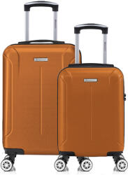 Quasar & Co Kabinbőrönd szett repülőre, kézipoggyász 55x35x20 cm és 40x30x20 cm, Smart modell Quasar & Co. ®, ABS 2.8 mm, lopásgátló cipzár, számzár, teleszkópos fogantyú, 4 dupla csendes kerék 360°, 10 kg-ig, re