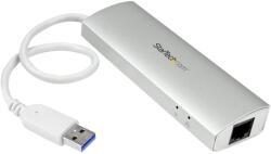 StarTech StarTech. 3-Port USB 3.0 Hub with Gigabit Ethernet - Up to 5Gbps - Portable USB Port Expander with Built-in Cable - hub - 3 port - Elosztó