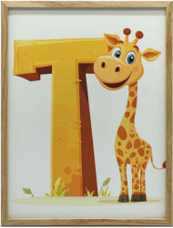  VÁSZNAFESTMÉNY MOSOLYOGÓ ZSIRÁF T BETŰVEL KERET NÉLKÜL 70x100