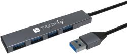 TECHLY 3.2 HUB 4 USB-A porttal, 5 Gbps Slim Metal