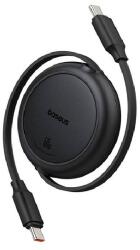 Baseus FREE2PULL MINI adatkábel (Type-C - Type-C, 60W, PD gyorstöltő, 100cm, csévélhető) FEKETE