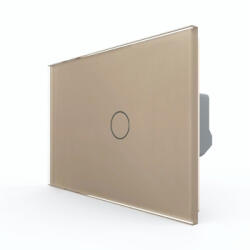 LIVOLO Intrerupator Simplu cu Touch LIVOLO din Sticla Standard Italian - Serie Noua Auriu (VL-FC1-2G-3A)