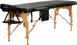 BodyFit pat de masaj din lemn pliabil cu 2 zone cu valiză de depozitare 216x60cm - negru-maro (460)