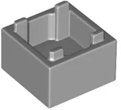 LEGO® 2821c86 - LEGO világosszürke konténer 2 x 2 x 1 méretű, emelt beslő alj (2821c86)