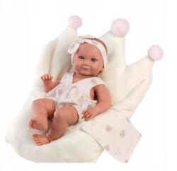 Llorens Vinyl Baba Cérna Fehér Hálózsákban 40CM (4-73814)