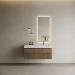 MARMY CODE 120x46x50 JOBBOS függesztett alsószekrény, 4 fiók, laminált (mosdó nélkül) Brown Oak 20 40 24 12 12 86 (20 40 24 12 12 86)