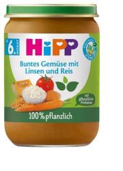 Hipp Био пюре Hipp - Зеленчуци с ориз и леща, 190 g (60501)