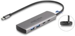 Delock USB 10 Gbps Hub 2 A-Típusú USB Port És 2 USB Type-C Port USB Type-C Csatlakozóval És Egy További Tápporttal
