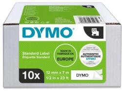 DYMO Bandă autoadezivă, set, 12 mm x 7 m, DYMO "D1", alb-negru, 10 buc