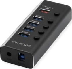 Roline 4+1 Port USB 3.1 Gen. 1 Hub Fekete