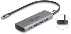 Delock USB 10 Gbps Hub 4 Portos A-típusú USB Type-C Csatlakozóval És További Tápporttal