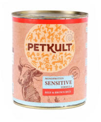 PETKULT Hrana umeda pentru caini Petkult Sensitive cu vita si orez brun 800 g