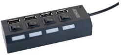 Schwaiger USB Hub 4-Port 2.0A Fekete Elosztó