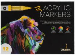 EUROCOM Акрилни маркери Creative Art, 12 цвята в кутия (34233-А)
