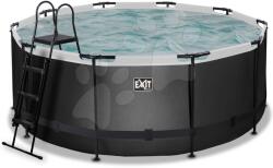 EXIT Toys Medence homokszűrős vízforgatóval Black Leather pool Exit Toys kerek acél medencekeret 360*122 cm fekete 6 évtől (ET30271220)