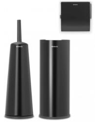 Brabantia WC kefetartó, WC-papír tartó és pót tekercstartó egy RENEW készletben, fekete színben, Brabantia (BRAB280603)