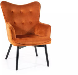 SIGNAL MEBLE Carmen Velvet Fahéjbarna Bársony Fotel Fekete Lábakkal (SIG-CARMENVCYC)