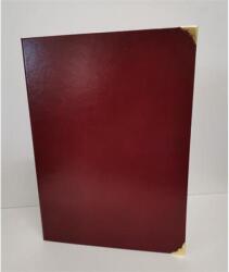  Oklevéltartó, A4, exkluzív, műbőr, 4 fém sarokkal, bordó (5999105017158) - tonerpiac