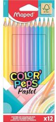 Maped színes ceruza 12db color peps, háromszögletű, pasztell színek (MA832069)