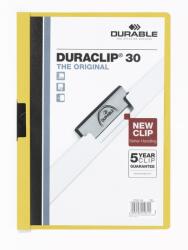 DURABLE Duraclip clip-mappa, 30 lapig, sárga (D2200/04)