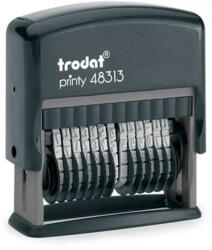 Trodat Számbélyegző, TRODAT, "Printy 48313", fekete ház, fekete párnával (IT48313F) - tintasziget