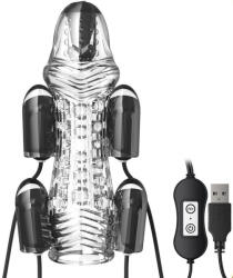 FUKR Glans Vibrátor - újratölthető maszturbátor átlátszó kivitelben