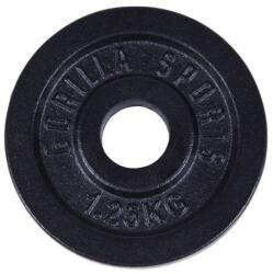 Gorilla Sports Súlytárcsa öntöttvas 1, 25 kg fekete (100538-00019-0005) - gorillasports Súlytárcsa