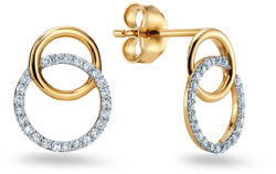  Arany gyémánt stekkeres fülbevaló Összefonódó karikák 0, 140 ct KU1620N