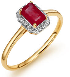  Arany gyémánt gyűrű rubinnal 0.100 ct KU1658R