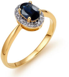  Arany gyémánt gyűrű zafírral KU1438Z