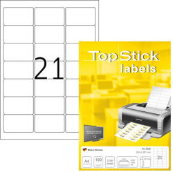 Topstick Etikett címke Topstick 63.5x38.1mm szegéllyel 100 ív 2100 db/doboz (8699)