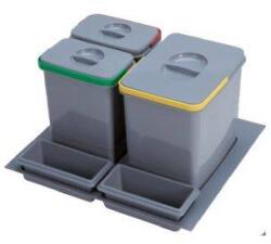 EKOTECH - beépíthető hulladékgyűjtő practiko 600 - 1x15 liter + 2x7 liter + 2 tartó - ardesshop