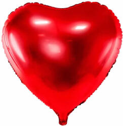 PartyDeco S. r. o Szív alakú piros fólia lufi, 18"/45cm