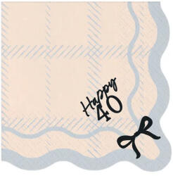 PartyDeco S. r. o Parti szalvéta, fodros, 40. évszámos, 33x33 cm