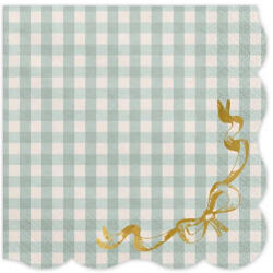 PartyDeco S. r. o Szalvéta, 12 db , 33x33 cm, 3 rétegű, kockás masnival