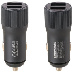 REMAX RCC221 univerzális autós töltő, gyorstöltő, 2xUSB, 2.4A, szürke