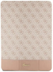 GUESS 4G Stripe Allover oldalra nyíló tok, iPad Pro 12.9", rózsaszín
