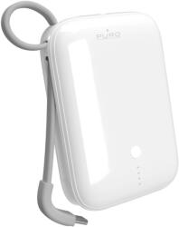 PURO Power Link 10 Plus 10000mAh Power Bank with Built-in USB-C kábel, fehér