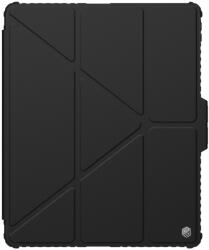 Nillkin Bumper Leather Case iPad Air 13 (2024) ütésálló, oldalra nyíló bőr tok, fekete