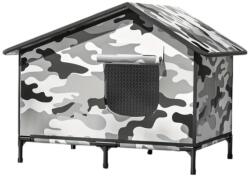 Nunbell Terepszínű kültéri házikó kisállatoknak, megemelt lábakkal - 45x45x35cm