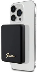 GUESS MagSafe Metal Script Logo induction power bank 15W 5000mAh, fekete