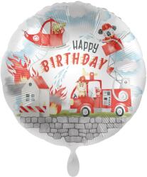 Premioloon Fólia lufi Happy Birthday - Tűzoltó állatkák 43 cm
