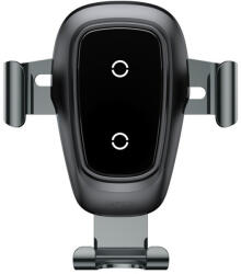 Baseus Metal Wireless Charger Gravity Car Mount autós telefon tartó és vezeték nélküli töltő, fekete